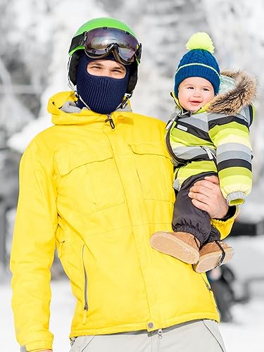 Miniatura 2 de Paquete de 4 pasamontañas de invierno de punto de 1 agujero máscara de esquí térmica para hombres y mujeres deportes al aire libre de invierno