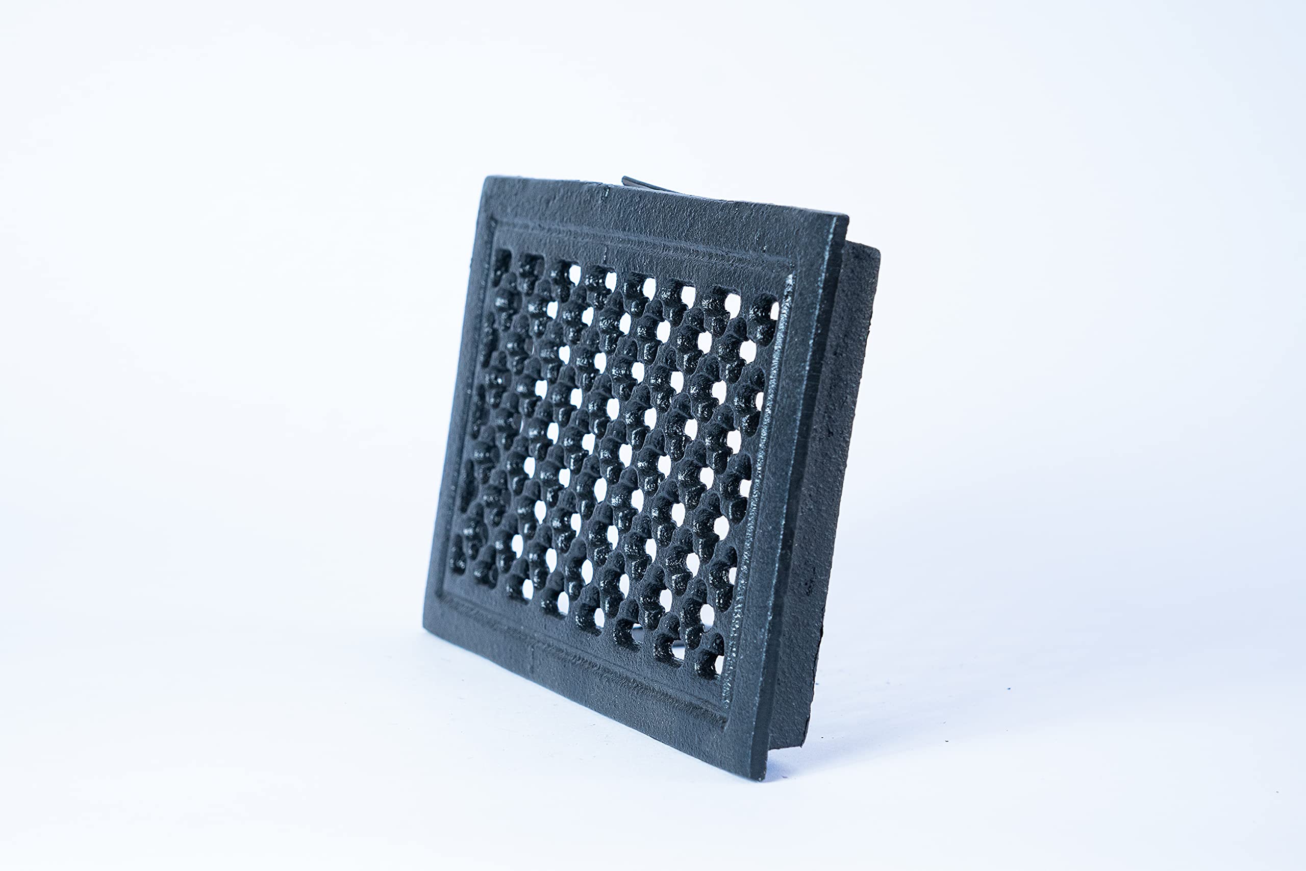 Euro Sezam - Rejilla de ventilación de hierro fundido - 210 mm x 145 mm - Color resistente al calor - Color negro