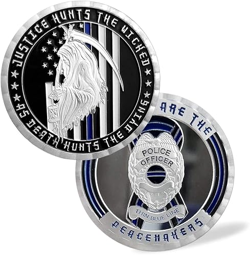 U.S.Thin Blue Line Challenge Coin Oficial de policía Aplicación de la ley Moneda militar