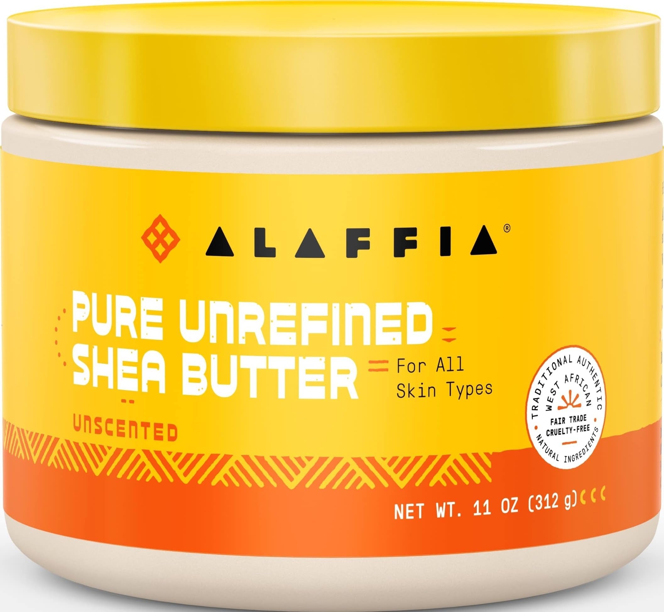 Alaffia Everyday Shea Butter Unscented 11 Ounce Jar (325ml)