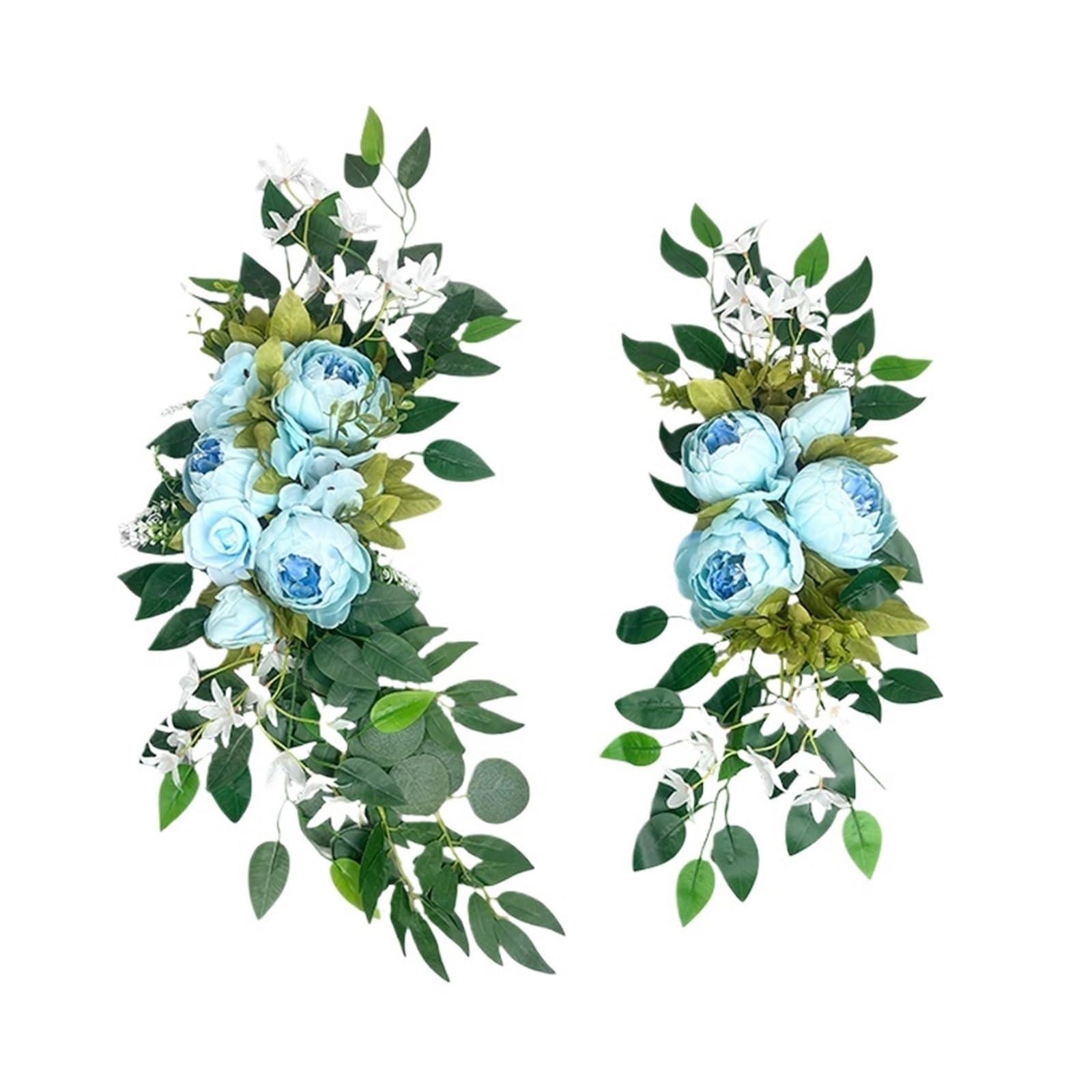 Casetlong 1set Artificial Flowers Wedding Garland Drapes For Decorations(Blue)