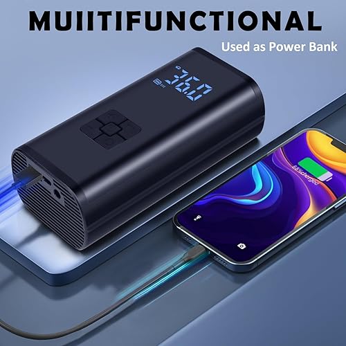 Miniatura 8 de Kairiyard Inflador de neumáticos, compresor de aire portátil, bomba de aire automática inalámbrica de 150 PSI para neumáticos de automóvil, batería