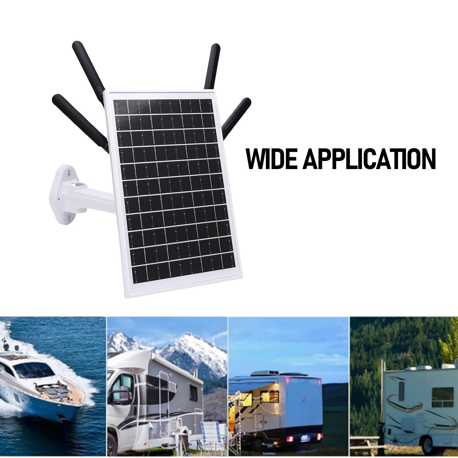 ZJchao Enrutador Moderno 4G LTE con Energía Solar de 12W Batería de 18000mAh 300Mbps Extensor WiFi con Ranura de Tarjeta SIM IP66 para la Red de Carreras de Campamento Al Aire Libre (Antenas Blancas)