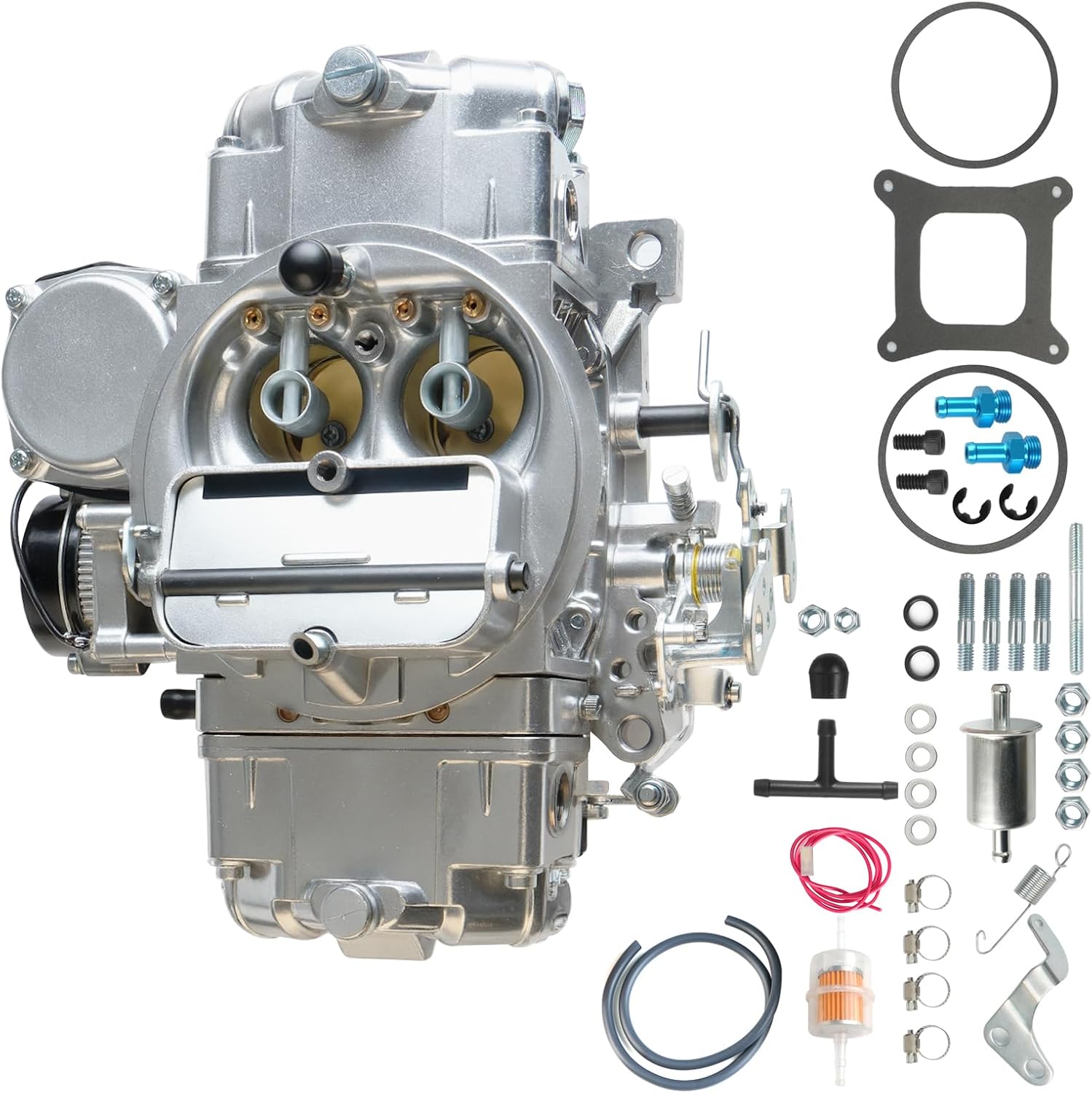 0-80508S Carburetor for Holley 750 CFM 4160 Series 4-Barrel Square Bore Carburetor, Electric Choke & Vacuum Secondary, Dual Inlet Compatible with GM/Chrysler/Ford A/T Kickdown Linkage