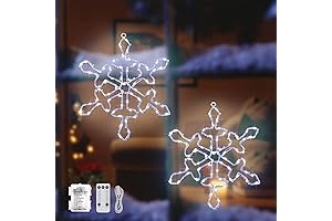 2 Pack Christmas LED Snowflake Lights for Snow Lover's Holiday Decor