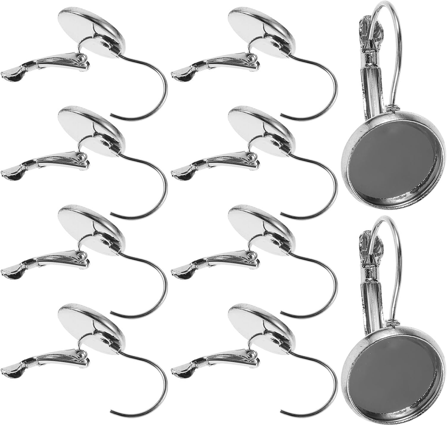 Silver Iron Earring Trays with Hooks 20pcs for DIY Jewelry Making