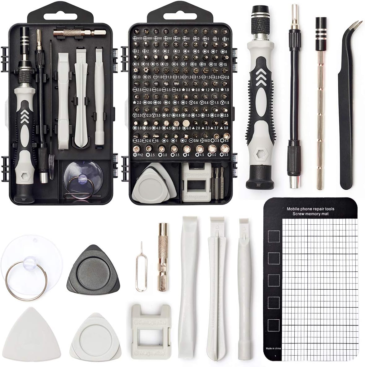 SHARDEN 122-Piece Precision Screwdriver Set, Magnetic Small Screwdriver Set, Electronic Repair Tool Kit DIY Screwdriver Kit for Phone, PC, Laptop, Computer, MacBook, PS4, Ring