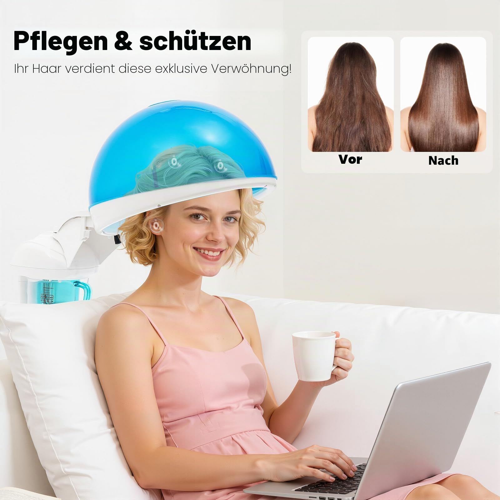 3-in-1 Ozon Haarpflegemaschine, 480 W Professioneller Salon Ozondampf Friseur Feuchtigkeitspray für Haarfärbung maschine Heizung Prozessor, Haartherapien Maschine