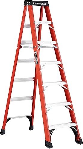 Miniatura 10 de Louisville Ladder Escalera de fibra de vidrio de 8 pies, naranja