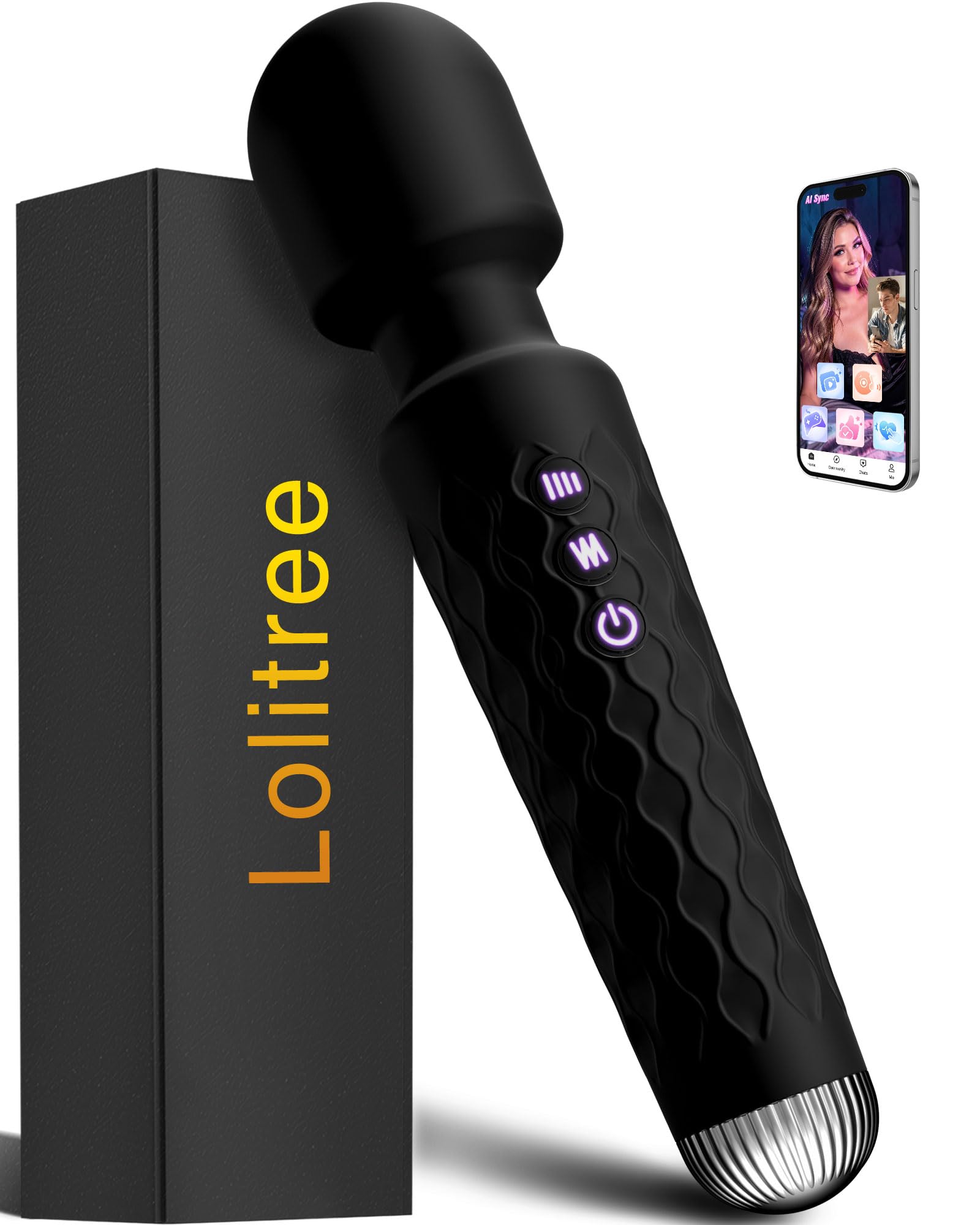 Lolitree Wand Vibrator for Women, G Spot Sex Toys Flexible Wand Massager