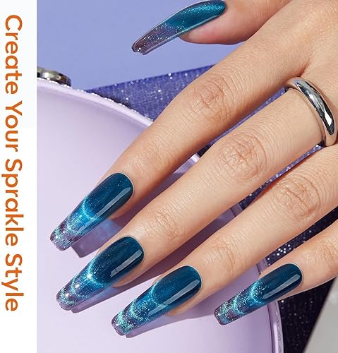 Miniatura 5 de Modelones  Set de imanes magnéticos efecto ojo de gato para uñas, 15 piezas, varillas e imanes redondos y cuadrados, potente herramienta para crear