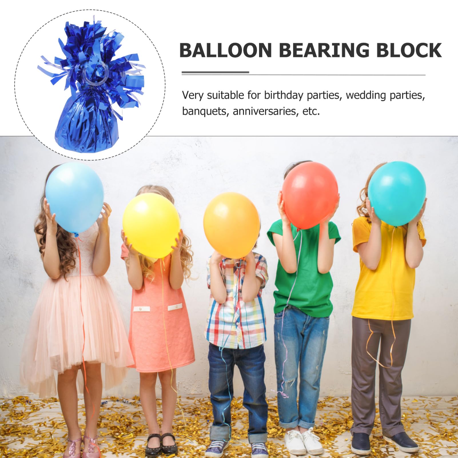 Gadpiparty 12 Piezas Bloques de Peso para Globos de Aluminio Útiles para Fiestas Bloques de Peso para Globos Accesorios para Decoración de Eventos
