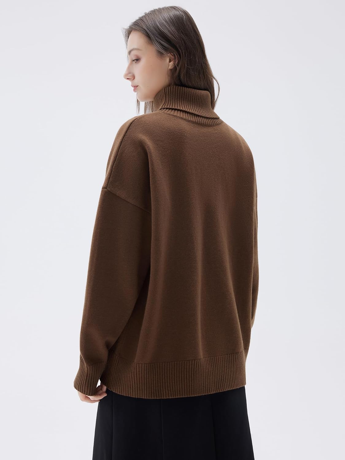 SUUKSESS Women Cashmere Blend Oversized Turtleneck Pullover Sweater Long Sleeve Knit Jumper Tops - Image 5