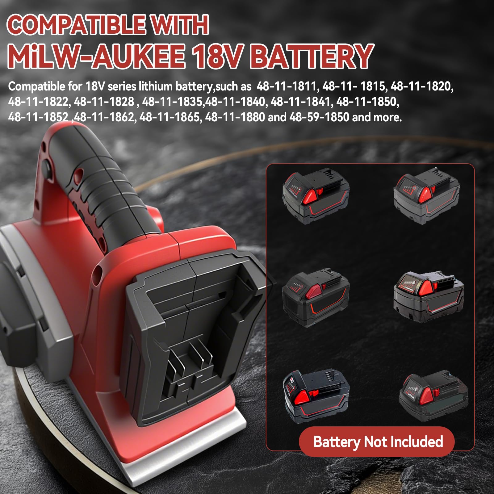 Pianatrice elettrica senza fili per legno compatibile con la batteria Milwaukee 18V, 15000RPM Pianatrice elettrica senza spazzole per la lavorazione del legno (Red)