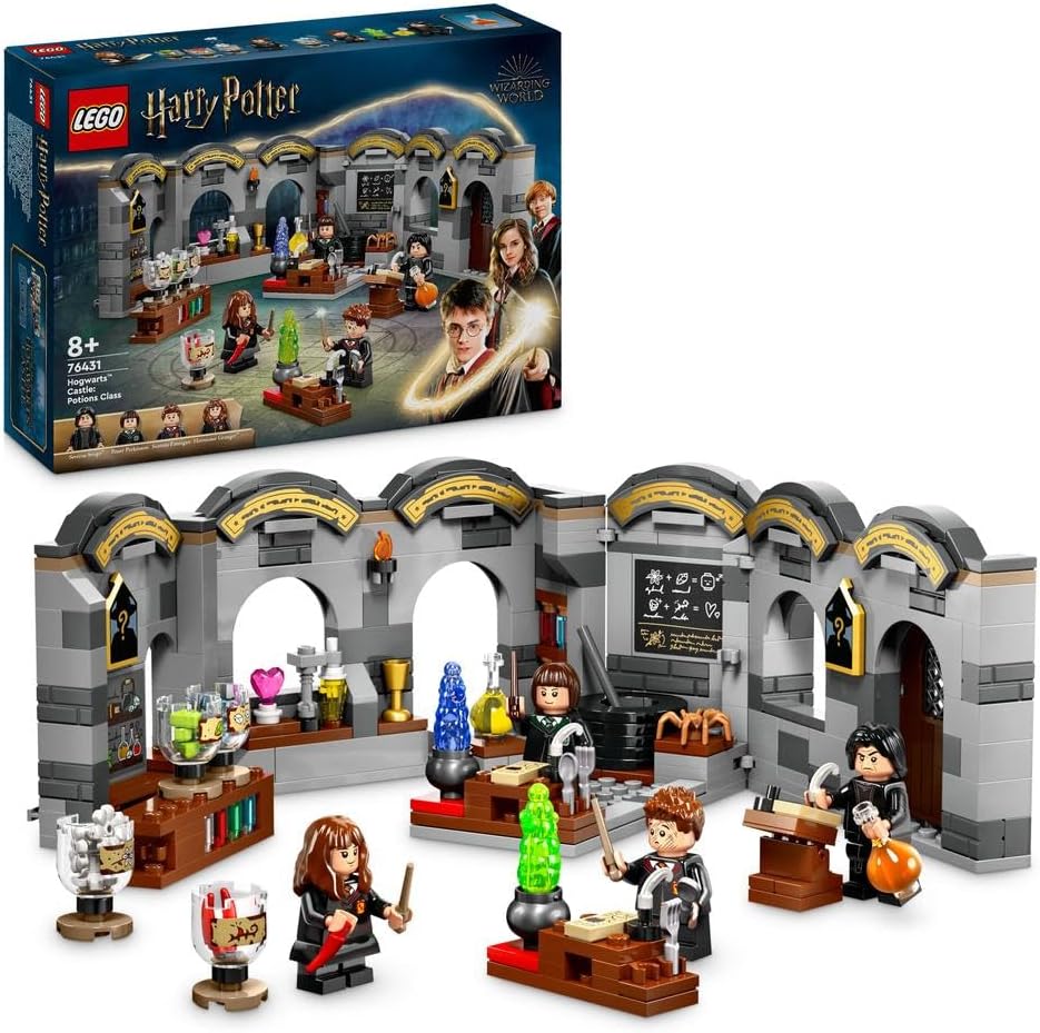 LEGO Harry Potter Hogwarts Castle: Potions Class Set, Buildable Wizarding World Toy for 8 Plus Year Old Boys, Girls & Kids, with 4 Character Minifigures Incl. Hermione Granger, Magical Gift Idea 76431