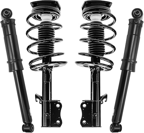 Detroit Axle - Amortiguadores de puntales para Nissan Sentra 2007-2012 Base S SL SR Puntales delanteros completos con amortiguadores traseros de