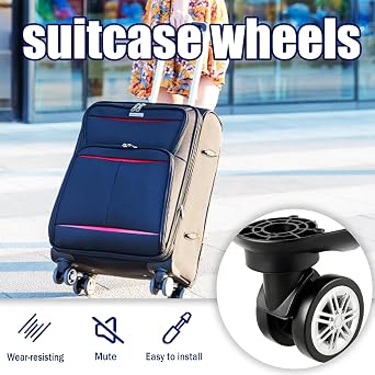 1 Pair Universal Suitcase Caster Mute Double Row Wheels