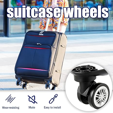 1 Pair Universal Suitcase Caster Mute Double Row Wheels
