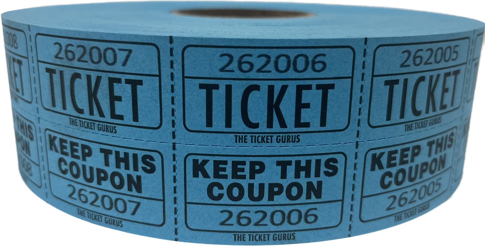 The Ticket GURU-Large Number Raffle 50/50 TICKETS-2000/ROLL (Blue)