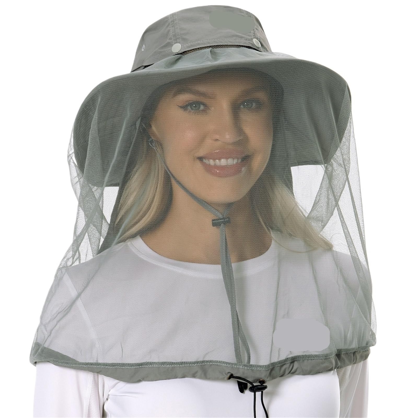 Sombrero mosquitera gris claro: protégete de insectos y sol en el cuello 7