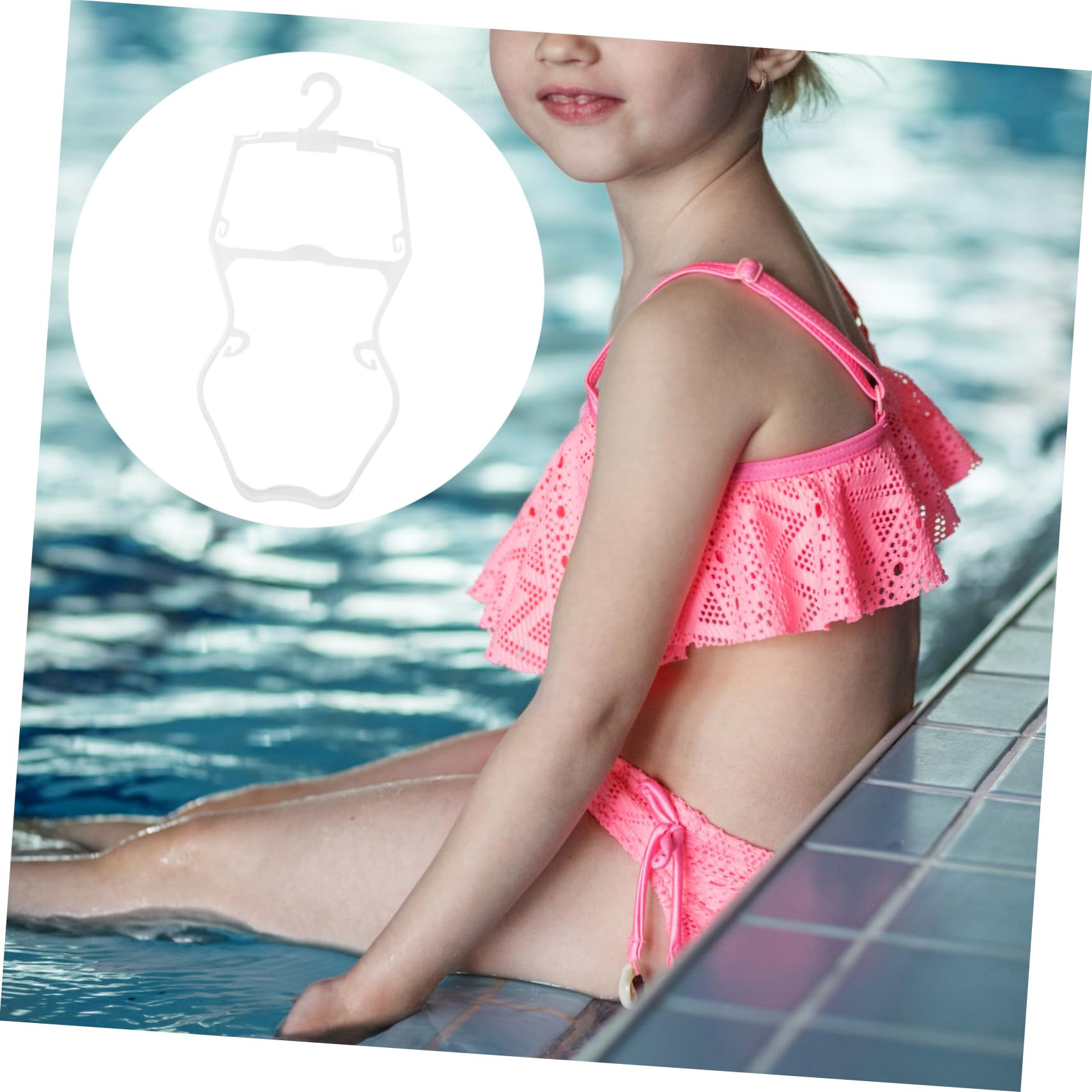 Perchas para Ropa de Niños de Plástico de Color Claro Capacidad Fuerte y Antideslizantes, Pack de 5 Piezas Ideales para Fiesta Verano y Bañadores Niño