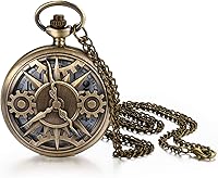 Vista 1 de JewelryWe Reloj de bolsillo con diseño de mapa de The Marauder's - Reloj de cuarzo clásico con cadena