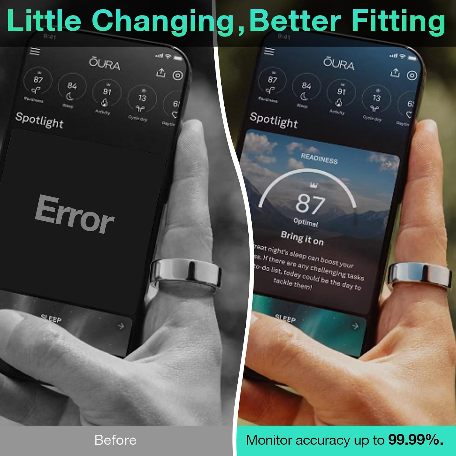 YWXTW [Cut Freely & Invisible for Oura Ring Size Adjuster, Waterproof Adhesive Guard Compatible with Samsung/Ultrahuman/Ringconn Ring, Thinner Sizers for Smart Ring, 3 Colors (120 PCS)