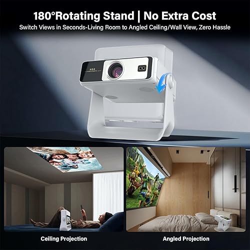 Miniatura 9 de Proyector con soporte 4K con WiFi y Bluetooth, Proyector inteligente portátil al aire con pantalla táctil, enfoque automático y control táctil,