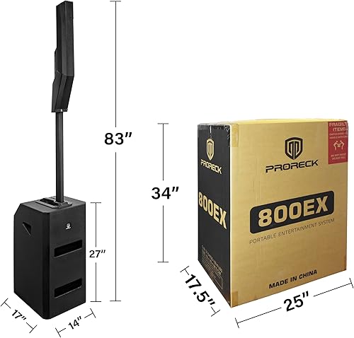 Miniatura 6 de Proreck 800EX Sistema de altavoces alimentados de 12 pulgadas y 800 W, equipado con TWS/Bluetooth, altavoz de matriz y subwoofer de 12 pulgadas para