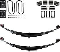 Vista 5 de The Trailer Parts Outlet - Kit de suspensión de resorte de doble ojal de 3 hojas para remolque y suspensión de eje único para tubo de 1 3/4" - ejes
