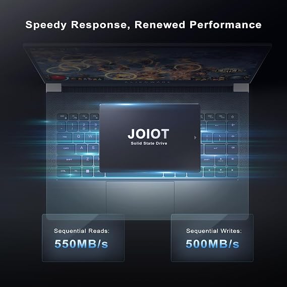 JOIOT 256GB SSD Internal Solid State Hard Drive, 3D NAND 2.5inch SATA III Internal SSD, Up to 550MB/s, Upgraded Performance for PC Laptop Game Creation