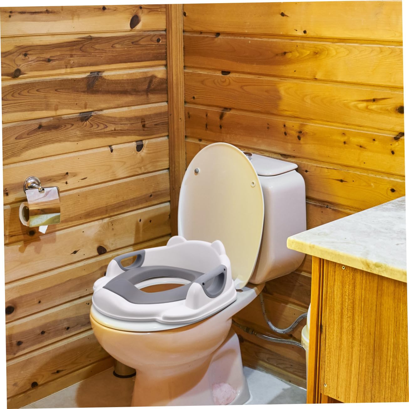 Hohopeti 1pieza Asiento De Inodoro Infantil Pu Elevador Para Potty Training Adaptable Antideslizante y De Limpiar Para Casa y