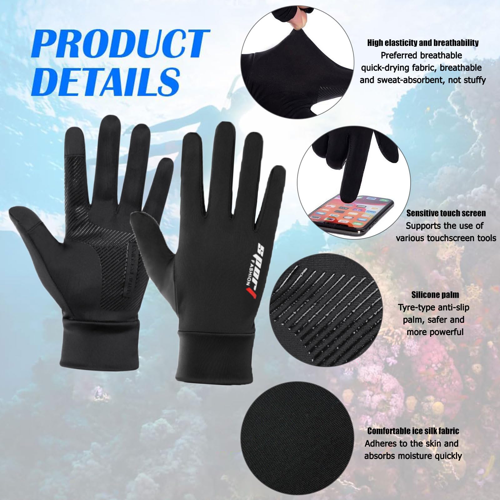 Guanto Da Immersione In Neoprene, Antiscivolo Nero Per Uomo Donna Velo Nautico Nuoto Canotage Snorkeling Aquagym