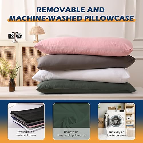 Vista 7 de DOWNCOOL Inserto de Almohada Corporal de Espuma Viscoelástica con Funda de Fibra - Almohadas Corporales Grandes de Cuerpo Completo para Adultos