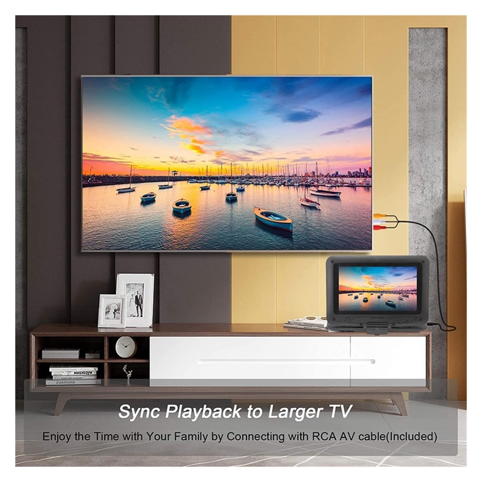 Odtwarzacz DVD przenośny telewizor samochodowy 13.9 Cal duże odtwarzacze ekran LCD do gier FM DVD VCD CD MP3 MP4 z gamepadem antena telewizyjna