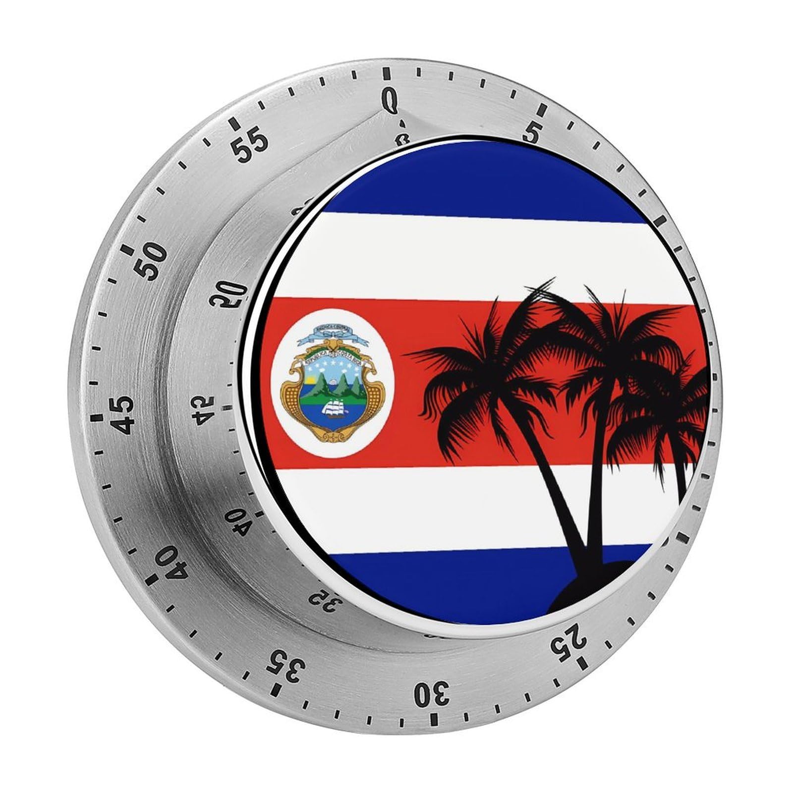 Costa Flag Palm Trees Magnetic Timer for Kitchen Cooking Productivity Stainless Steel Timers with Alarm