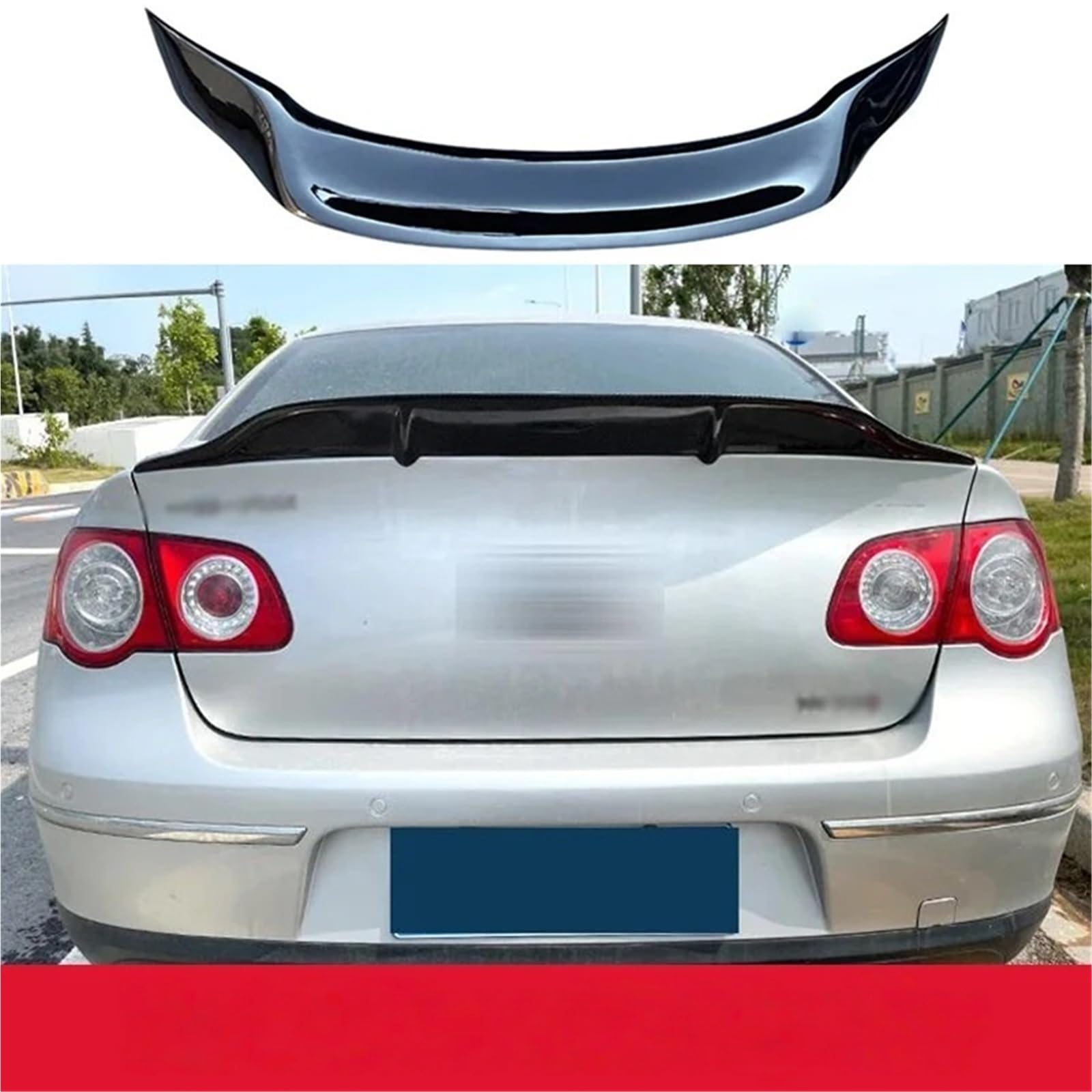 Kompatybilny z Volkswagen Passat B6 2005-2010 Spoiler z włókna węglowego Auto tylne skrzydło bagażnika typ R Ducktail wargi akcesoria(True carbon fiber)