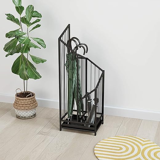 Metal Umbrella Stand Rack - Black