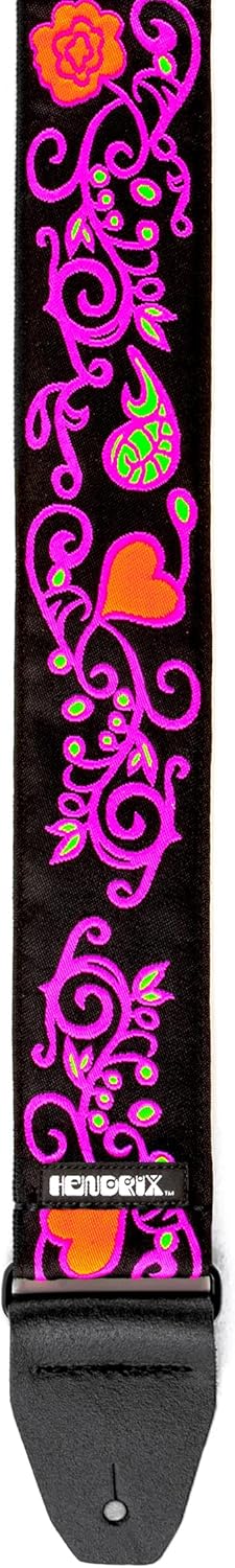 Jim Dunlop Jimi Hendrix™ Blacklight Monterey Pink Strap
