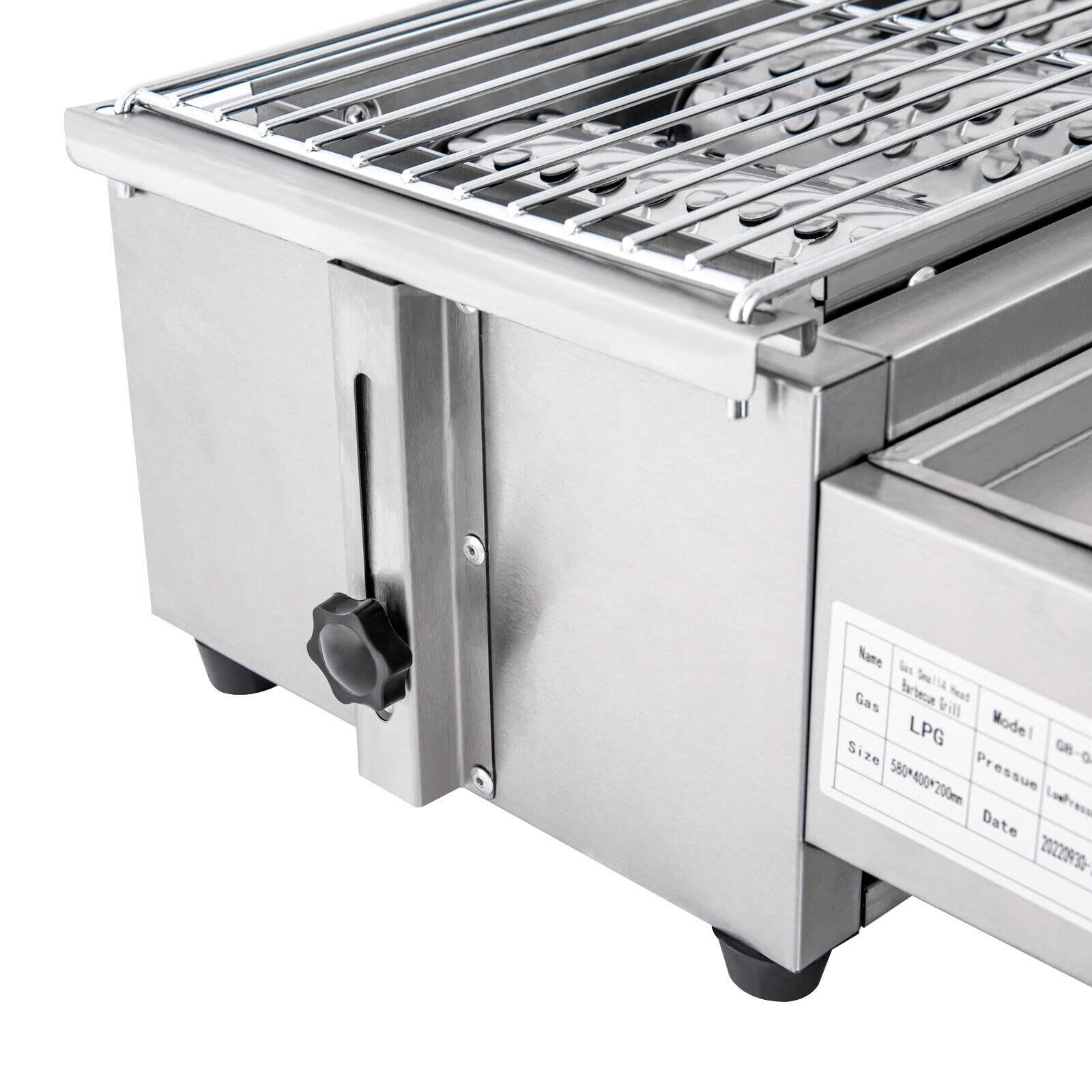 Grill gazowy ze stali nierdzewnej, palnik ze stali nierdzewnej, 4-żarówkowy, grill stołowy, grill gazowy z rusztem do grillowania, na podwórko, do ogrodu, na taras, taras i balkon