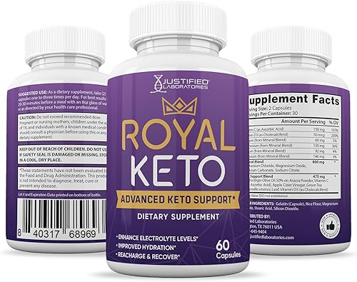 Miniatura 6 de Justified Laboratories Royal Keto ACV Pills 1275 mg formuladas con vinagre de sidra de manzana Keto Support Blend 60 cápsulas (1 botella)