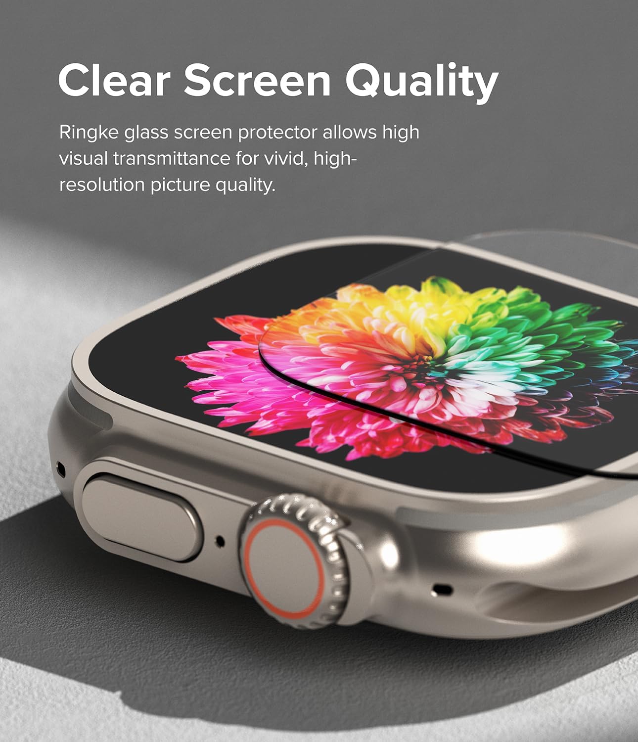 Ringke Glass for Apple Watch Ultra 3/2/1 Screen Protector (49 mm) [Multi-Layer Protection] 9H hardness Tempered Glass - 4 Pack