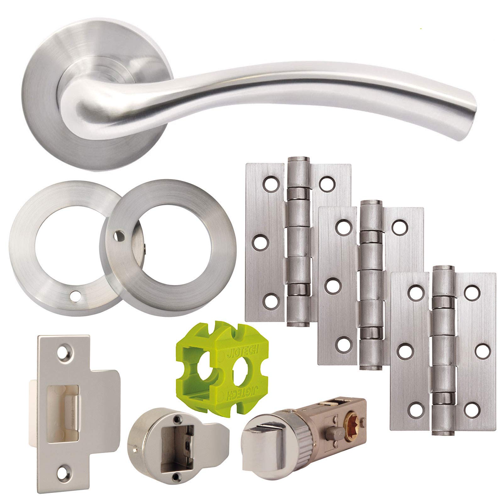 Jigtech JTB81200 Solar Door Pack-Privacy-Satin Chrome