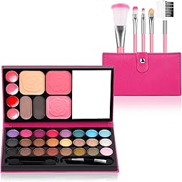 Aomig Makeup Set for Girls - 6 Eyeshadows for Girls Age 3-8 - Gift Box for Halloween, Carnival, Christmas