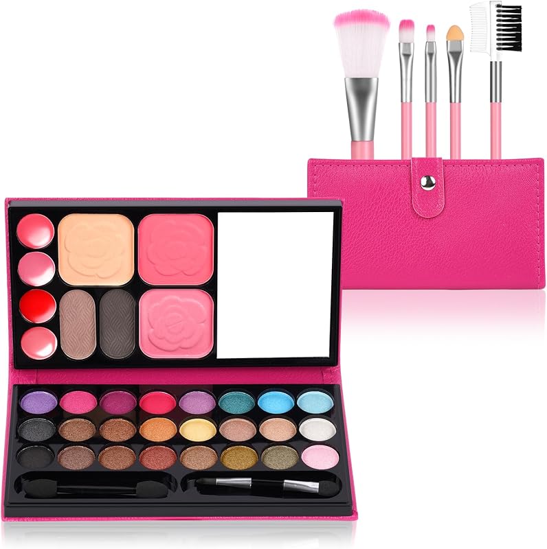 Aomig Makeup Set for Girls - 6 Eyeshadows for Girls Age 3-8 - Gift Box for Halloween, Carnival, Christmas