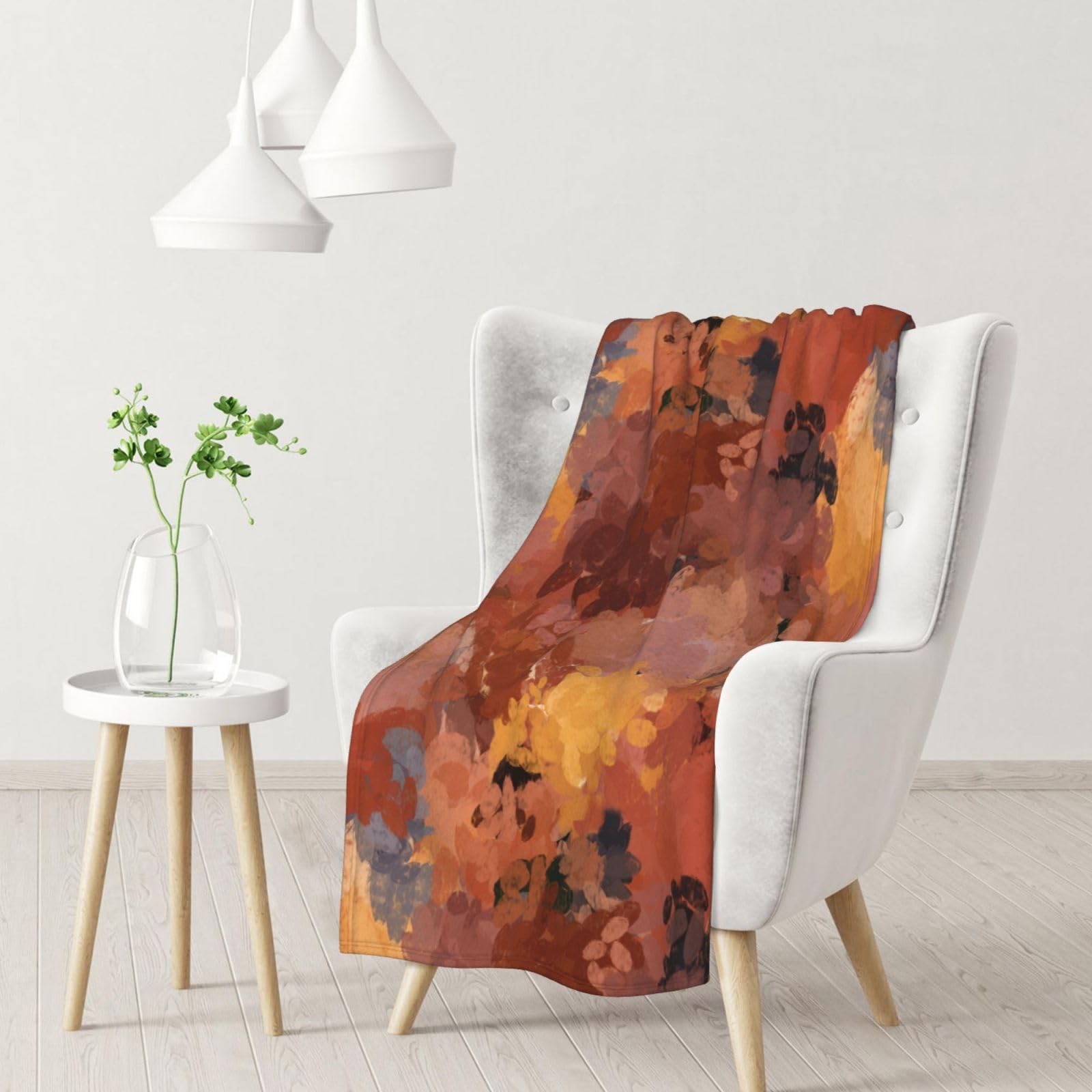 Tcoay Men's As Picture Trendy Chic Terracotta Rust Orange Brown,Throws For Sofa Bed Chair, Decorative Throw Blanket, Blanket For Travel 30X40 Inches