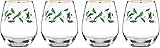 Lenox 888202 Holiday 4-Piece Stemless Wine Glasses, Christmas Drinkware Set, Hosting Stemless Wine Glasses, Set of 4