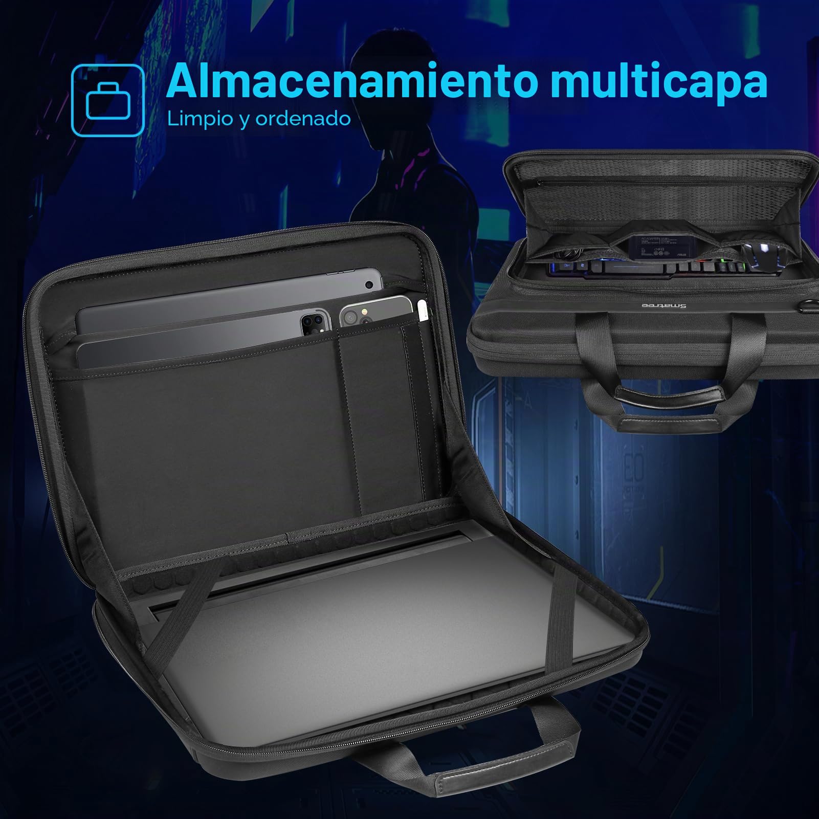 Smatree 17-18 Pulgadas Funda rígida para 17,3 Pulgadas HP OMEN Laptop 17 Series/ 17t Series, para 17,3" MSI Gaming Laptops Vector GP76 /GP76 HX/GE76 Raider/GE76 Dragon TIAMAT Series Case (A800XL)