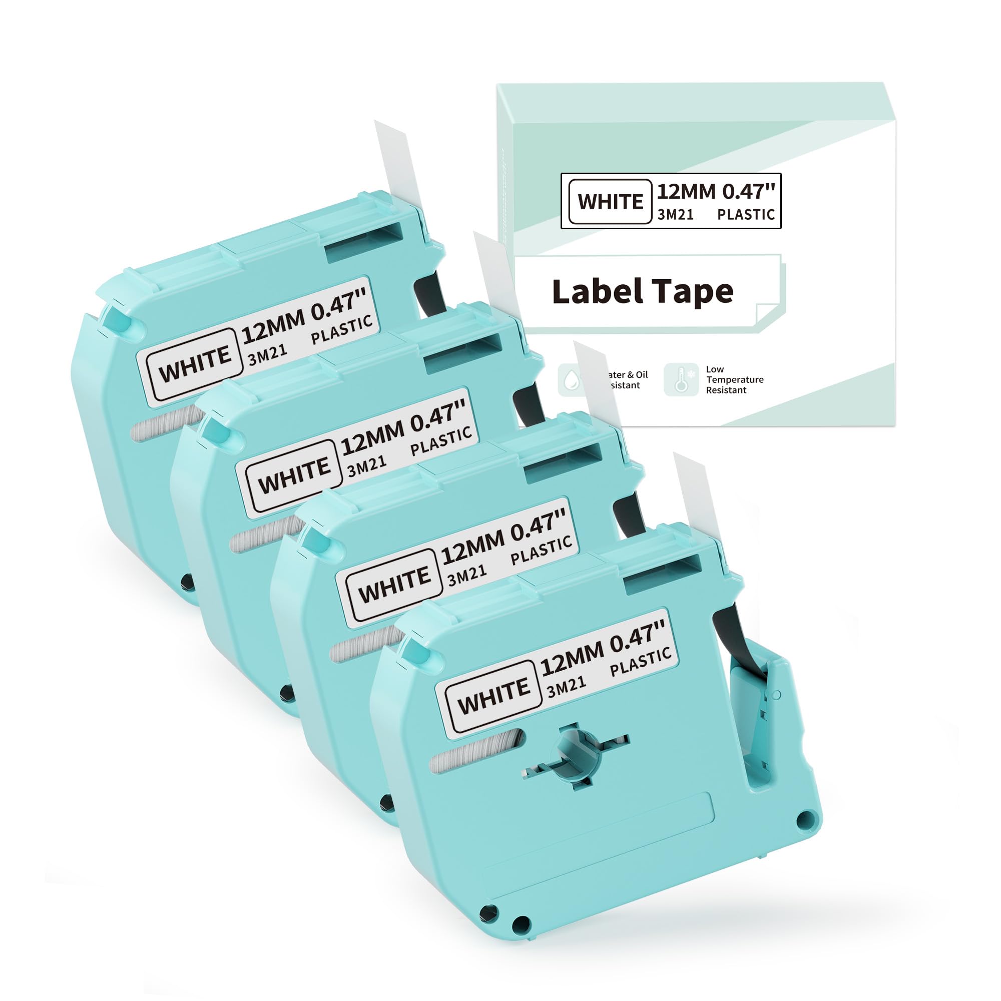 Compatible M Label Tape Replacement For Brother M Tape 12mm 047 White Mk231 M231 MK231 MK231s