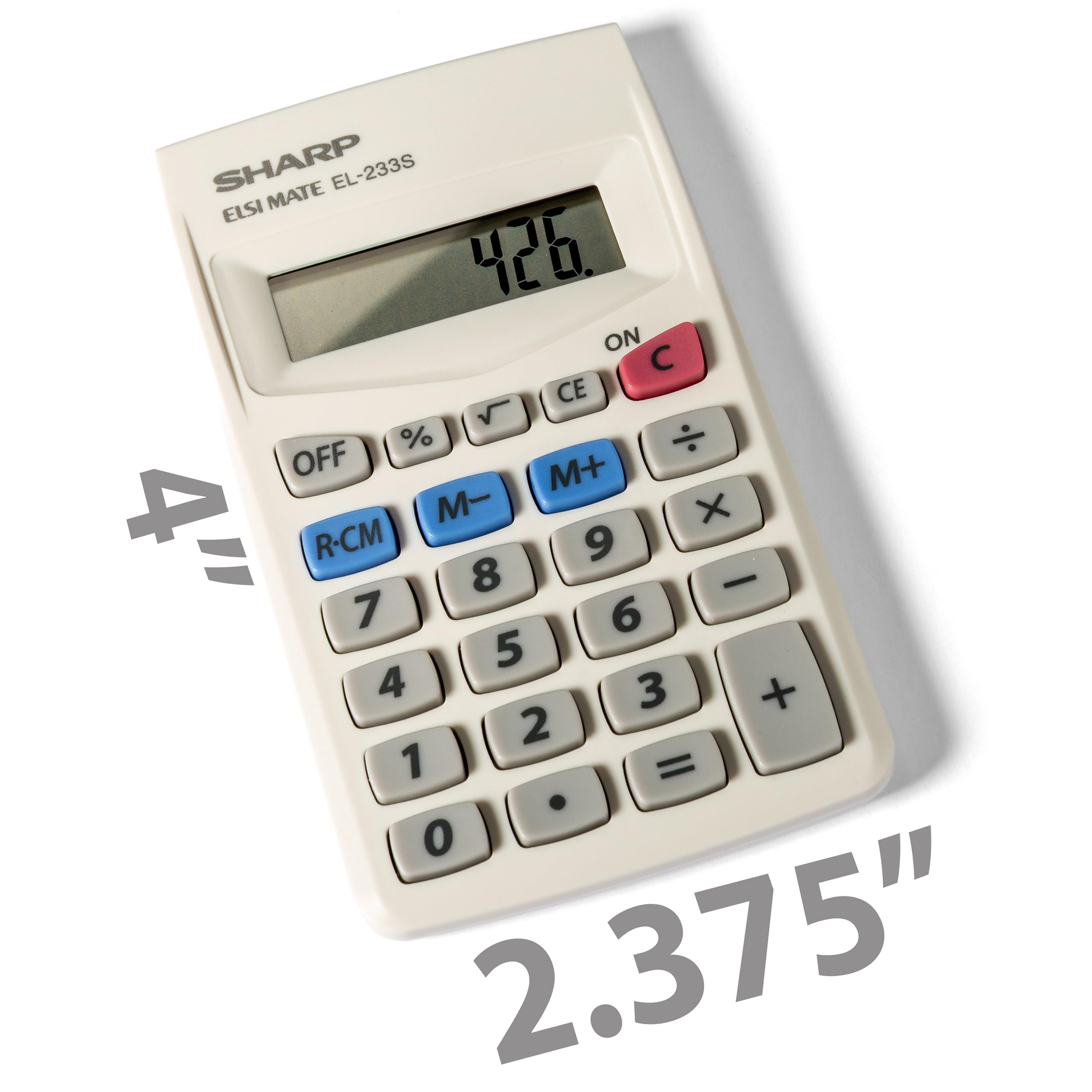 Sharp EL-233SB calculatrice Poche Calculatrice basique Blanc - Calculatrices (Poche, Calculatrice basique, 8 chiffres, Blanc)